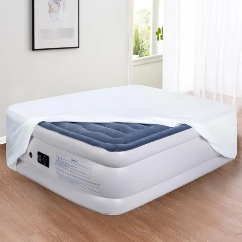 Vista 13 de Bedecor Sábanas de Cama de Aire para Cubierta de Colchón Extraíble con Banda Elástica Súper Suaves y Transpirables y Profundas hasta 21" Gris Claro