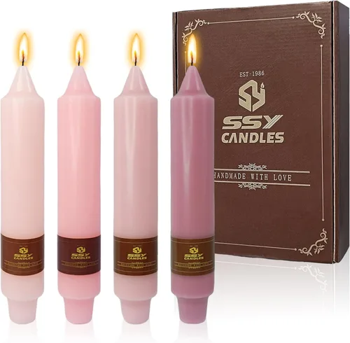 Vista 39 de Velas de hechizo blanco de 5 pulgadas, velas cortas cónicas de vigilia, velas de campanilla, 4 unidades para oración y meditación de fe religiosa