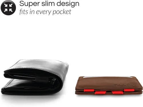 Vista 4 de Jaimie Jacobs - Flap Boy Slim - Cartera mágica de solapa para hombre con bolsillo frontal RFID, cartera delgada de piel genuina