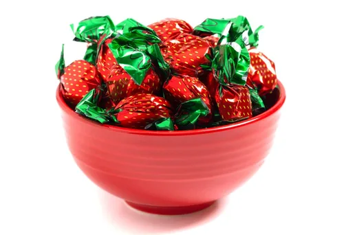 Vista 4 de Caramelo duro de fresa - 5 libras - Bon Bons de fresa - Caramelos duros rellenos