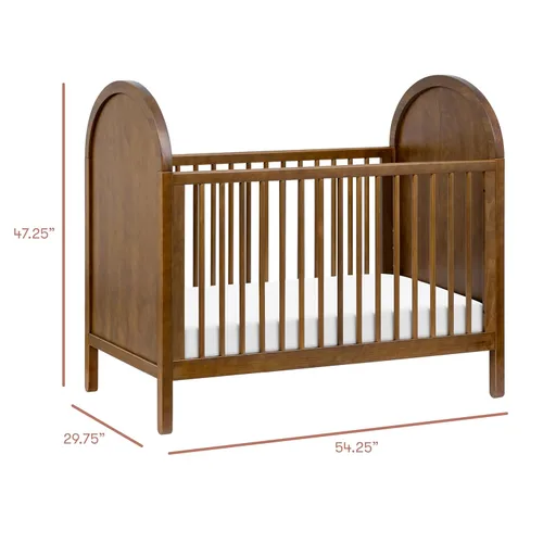 Vista 5 de Babyletto Bondi - Cuna convertible 3 en 1 con kit de conversión de cama para niños pequeños en nogal natural, certificado Greenguard Gold 2-Nogal