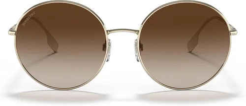 Vista 4 de BURBERRY BE 3132 110913 - Gafas de sol redondas de metal dorado claro, lente marrón degradado, Dorado claro