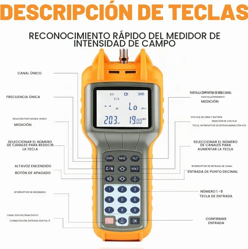 Vista 6 de RY S110 CATV dispositivo medidor de nivel de señal de TV por cable y señal digital DB.