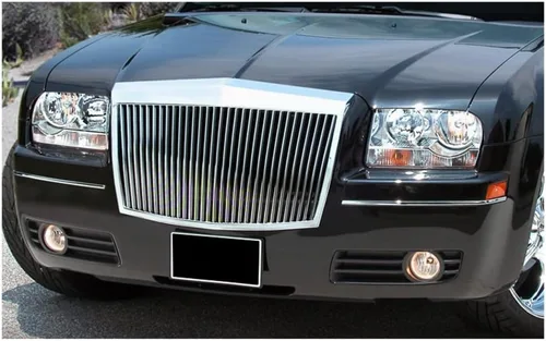 Vista 4 de Parrilla frontal vertical cromada ABS para Chrysler 300 300C 2005-2010 (diseño estilo Rolls Royce Phantom) (2-FG-CS3005-VS-CH-1)