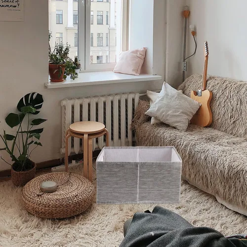 Vista 4 de Cabilock Caja de almacenamiento plegable para libros, cubos de almacenamiento de juguetes, cesta de almacenamiento rectangular para el hogar, cestas