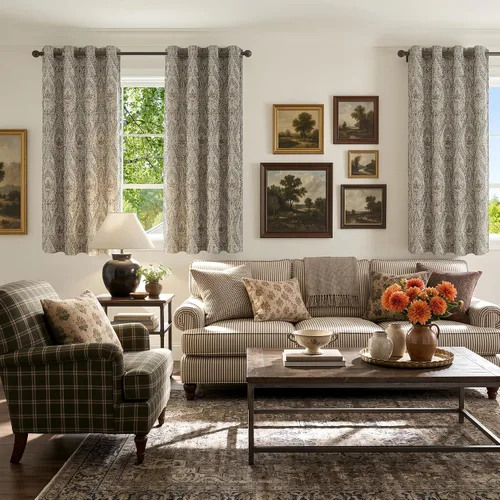 Vista 8 de jinchan Cortinas de lino texturizadas para oscurecer la sala de estar, 54 pulgadas de largo, cortinas de medallón para dormitorio, tratamientos
