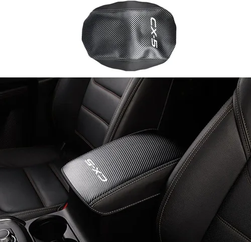 Vista 8 de BOYUER para Mazda CX-5/CX5 2017 2018 2019 2020 2021 2022 2023 2024 2025 Cubierta Almohadilla de Cuero para Consola Central Reposabrazos Accesorios