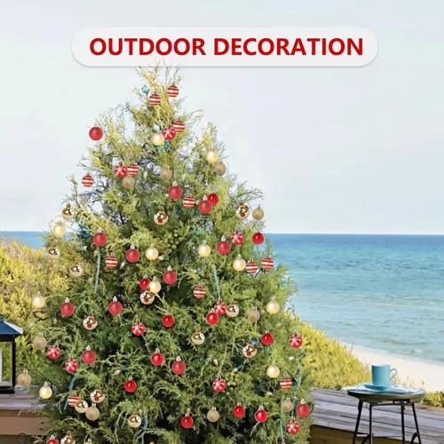 Vista 6 de 50 bolas de Navidad adornos para árbol de Navidad, bolas con purpurina, decoraciones de árbol de Navidad inastillables