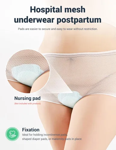 Vista 3 de Ropa interior de malla posparto, 20 unidades, desechables, para cuidadores, unisex, para maternidad o incontinencia, elásticos, ligeros, talla L