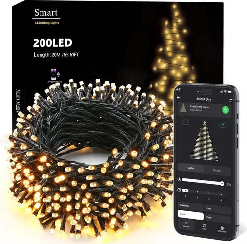 Vista 10 de Brizled Cadena de luces que cambian de color, 33 pies, 100 luces LED pasrel de Pascua con control remoto, cadena de luces RGB regulables, cable