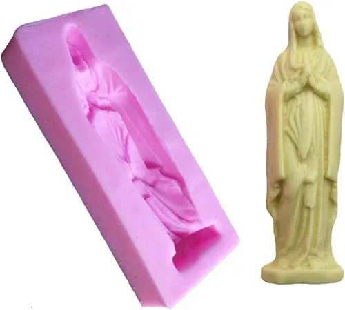 Vista 3 de Moldes de silicona modelo 3D de Virgen María para fondant, molde hecho a mano para jabón, arcilla, mousse, chocolate, galletas, azúcar