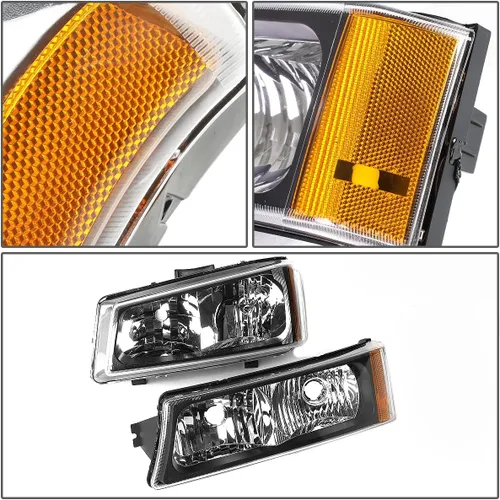 Vista 3 de DNA Motoring HL-OH-CS03-4P-BK-AM juego de faros delanteros para lado del conductor y acompañante