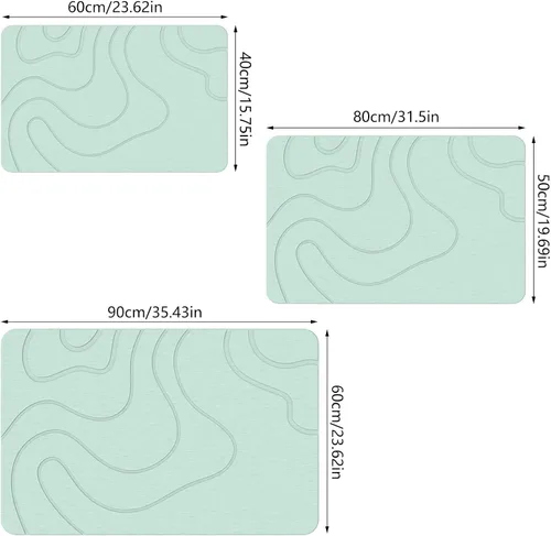 Vista 8 de Bath Mat Quick Drying Floor Rug for Bathroom and Kitchen Absorbent Earth Easy Bathmat Door Water Absorbing Floor Mat