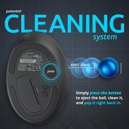 Vista 6 de Kensington Ratón inalámbrico TB450, Bluetooth LE y conexión de 2.4 GHz, 4 opciones de DPI, conecta hasta 3 dispositivos (K72194WW), negro-azul