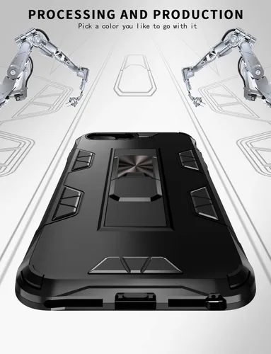 Vista 9 de Funda para iPhone 8 Plus 7 Plus 6 Plus con protector de pantalla de grado militar integrado con soporte de apoyo, armadura resistente a prueba