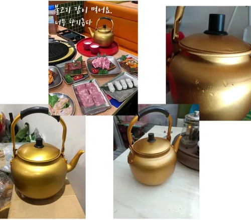 Vista 7 de YUHANG Hervidor de té de aluminio, mango antiquemaduras, adecuado para vino, sopa o cualquier bebida, teteras de camping, fiestas de barbacoa