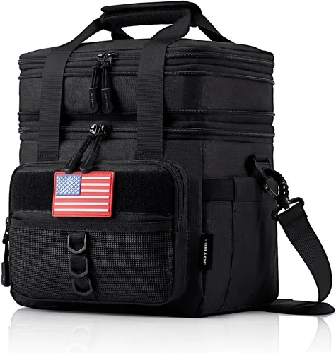 Vista 14 de JOYHILL - Lonchera táctica para hombres, con aislamiento térmico y bolsa extraíble para botellas, hielera duradera, moderna, grande, a prueba