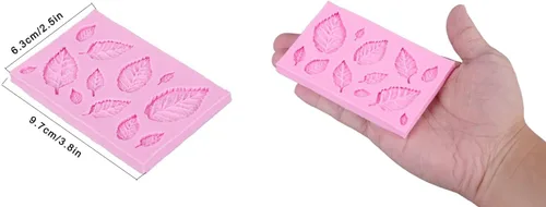 Vista 4 de 3 moldes de hojas pequeñas 3D de silicona para pasta de azúcar, chocolate, fondant, mantequilla, resina, arcilla polimérica, cera, jabón, proyectos