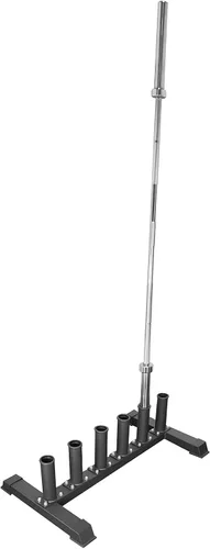 Vista 3 de Luwint Soporte de barra independiente, soporte de piso vertical de 6 barras para barras olímpicas de 2 pulgadas