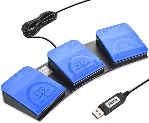 Vista 9 de iKKEGOL Interruptor de pedal de pie USB actualizado 2023 – Control manos libres PC Pedal personalizado teclado programable mouse tecla de acceso