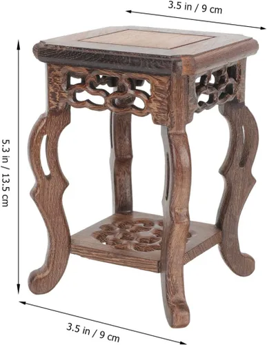 Vista 3 de DOITOOL Soporte de madera para plantas, soporte para macetas de madera, soporte de exhibición para macetas, soporte de exhibición de macetas