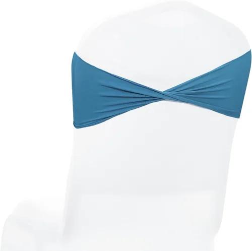 Vista 31 de MDS - Paquete de 100 cintas elásticas de elastano para sillas de comedor, lazos sin hebilla deslizante, ajuste universal para bodas, baby shower