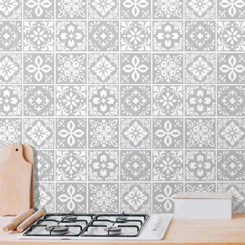 Vista 3 de WALPLUS 24 calcomanías de azulejos de 6 pulgadas para despegar y pegar, pintura en muro, extraíble, impermeable, autoadhesivas, de vinilo