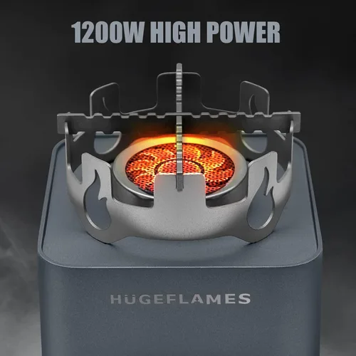 Vista 8 de Estufa de camping de propano con estuche de transporte e ignición portátil, estufa de gas para camping al aire libre, barbacoa, senderismo