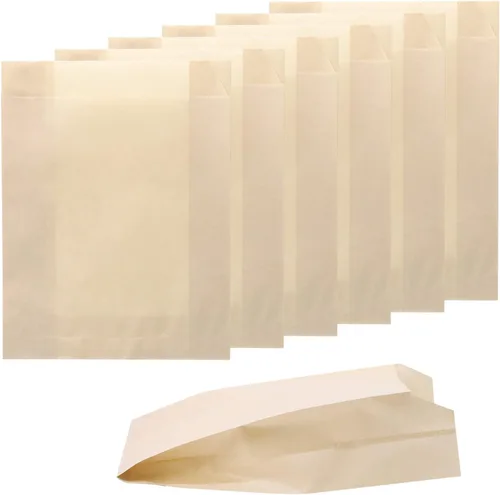 ONLYKXY Bolsas de papel kraft para aperitivos, bolsas de regalo para pan, pastelería, galletas, panadería, galletas, dulces, papas fritas, bolsa de