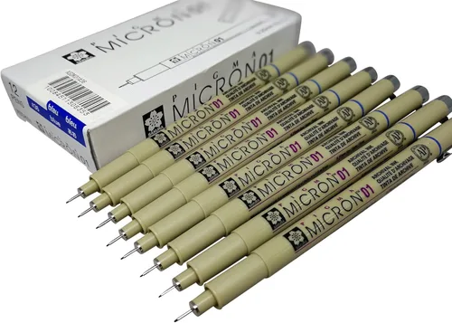 Sakura Pigma Micron Pen 01 - Rotulador de tinta azul, rotulador de punta de fieltro, bolígrafos de tinta de pigmento archival para artista,