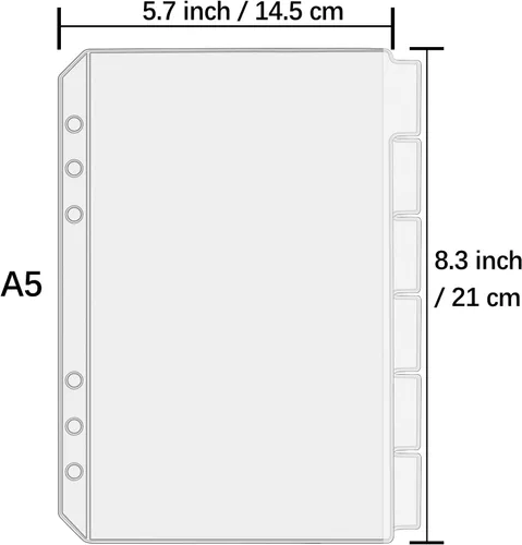 Vista 3 de UMSICHT 12 piezas de bolsillos para carpeta A5 sin cremalleras, sobres de presupuesto sin cremallera con diseño de bits de índice, funda
