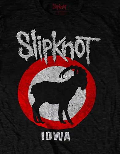 Vista 3 de Slipknot Camiseta Iowa Goat Band Logo Oficial Hombres Negro