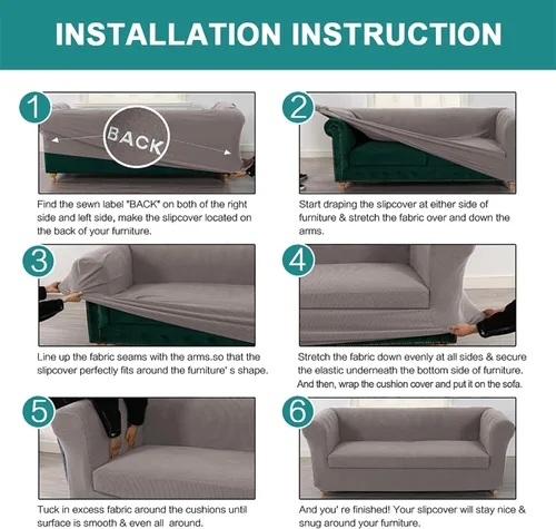 Vista 7 de UNBBRRL Funda de sofá Chesterfield de jacquard elástico, fundas de cojín gruesas para sofá, protector de muebles para sala de estar