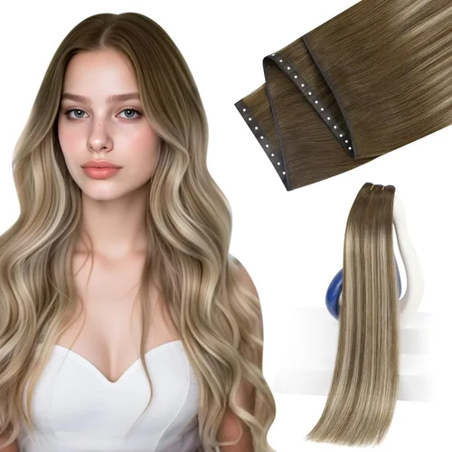 Vista 43 de Sunny Hair Extensiones de Cabello para Coser de Cabello Humano Real Negro Extensiones de Cabello en Trama para Mujeres Cabello Real Extensiones