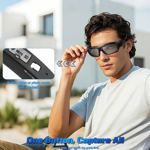 Vista 6 de Lentes de cámara de última generación 4K 2026, lentes inteligentes para hombres y mujeres, lentes de sol inteligentes con protección UV400, gafas