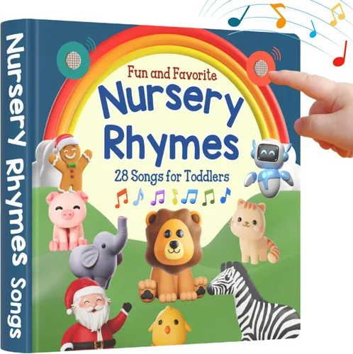 LEARNING BUGS Divertidas rimas favoritas para guardería: canta junto con 28 canciones de guardería, libros musicales para niños pequeños, libro de