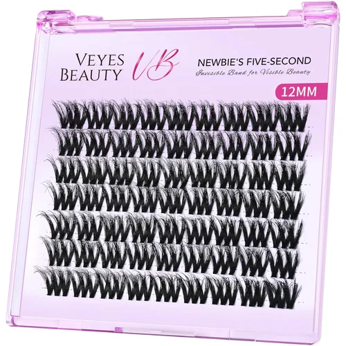 Vista 14 de VEYESBEAUTY Extensiones de Pestañas Individuales Esponjosas en Racimos VBmuse 3D Pestañas de Volumen en Capas Banda Delgada e Invisible Pestañas