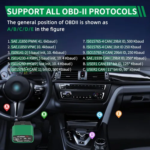 Vista 9 de VGATE vLinker FD Bluetooth OBD2 Escáner Herramienta de Diagnóstico, Lectores de Código de Automóvil y Herramientas de Escaneo para Android y Windows