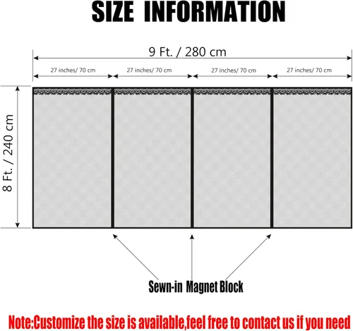 Vista 14 de Liveinu Upgraded Magnetic Garage Door Screen 2 Car Screen Door for Single or Double Garage with Hook & Loop Install Magnetic Closure 9 Ft x 7 Ft
