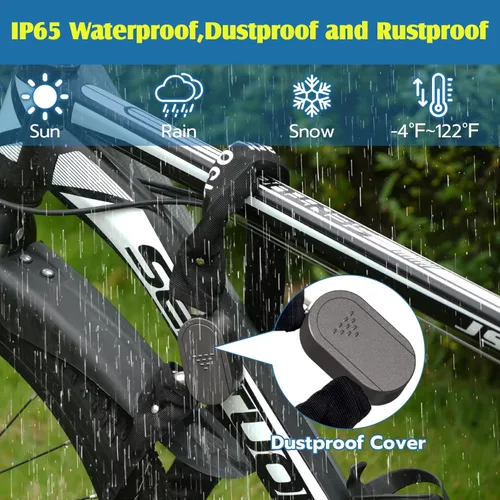 Vista 7 de Eseesmart Cerradura de cadena de bicicleta con huellas dactilares con llaves, cerradura de cadena de bicicleta antirrobo resistente, 3.28 pies