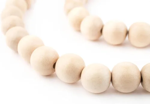 Vista 108 de TheBeadChest: cuentas de madera redondas naturales de 0.315 pulgadas, cuentas de madera sueltas espaciadoras para fabricar joyas, 4 tamaños