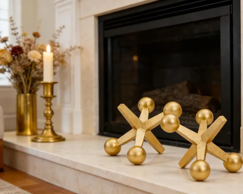 Vista 6 de Retro Jack Knick Knacks Gold Accent Decor Set de 2 pequeños objetos decorativos antiguos para el hogar, dormitorio, oficina, estante, escritorio