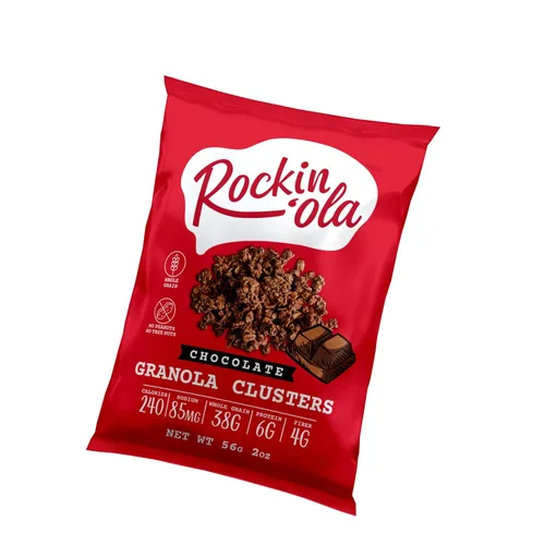 Rockin'Ola - Racimos de granola, aperitivo de desayuno rápido, sin alérgenos, sin sabores artificiales, colores ni conservantes, paquetes de
