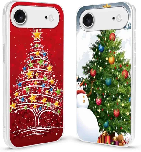 Vista 19 de Paquete de 2 fundas transparentes de Navidad para iPhone 7/8/SE 2020 / SE 2022 de 4.7 pulgadas, árboles de Navidad, resistentes al amarilleo