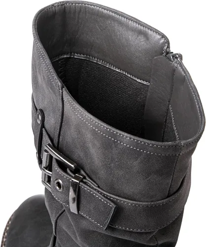 Vista 3 de GLOBALWIN Botas de vestir a media pantorrilla para mujer, botas de motociclista para mujer