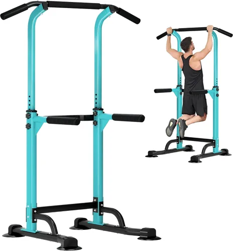 Vista 13 de DlandHome Power Tower Pull Up Dip Station Multi-Function Fitness Equipment for Strength Training Adjustable Height Dip Stand for Home Gym