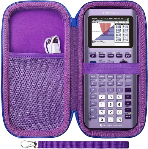 Vista 12 de LTGEM - Funda compatible con calculadora gráfica Texas Instruments TI-84 Plus CE/TI-84 Plus/TI-Nspire CX II CAS/TI-Nspire CX II/TI-83 Negro