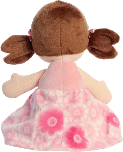Vista 2 de Aurora® Elegante muñeca de peluche morena bebé - Juego imaginativo - Compañeros elegantes - Rosa 12 pulgadas