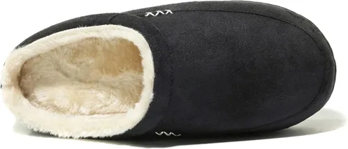 Vista 6 de NewDenBer Men's Warm Memory Foam Suede Plush Lined Slip on Indoor Outdoor Clog House Slippers