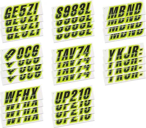 Vista 4 de STIFFIE Techtron - Calcomanías de identificación alfanuméricas, adhesivos de números de registro para barcos y embarcaciones personales